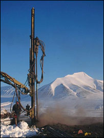 Drilling into the permafrost